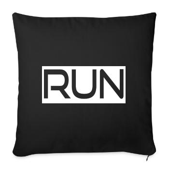 Run - Sofa pillowcase 17,3'' x 17,3'' (45 x 45 cm) - black - Front