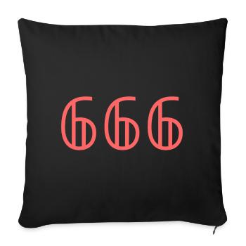Angel Numbers |666|. - Sofa pillowcase 17,3'' x 17,3'' (45 x 45 cm) - black - Front