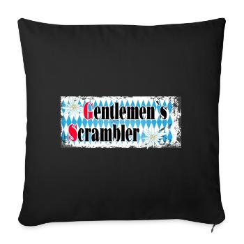Biker Motorcycle Boxer Adventure Gentlemen Scrambler - Sofa pillowcase 17,3'' x 17,3'' (45 x 45 cm) - black - Front