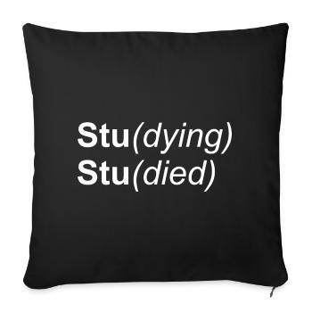 Lustiges T-Shirt studieren - Sofakissenbezug 45 x 45 cm - Schwarz - Vorne