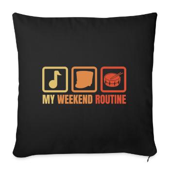 Funny Drummer Weekend - Sofa pillowcase 17,3'' x 17,3'' (45 x 45 cm) - black - Front