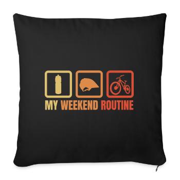 My weekend routine - Sofa pillowcase 17,3'' x 17,3'' (45 x 45 cm) - black - Front
