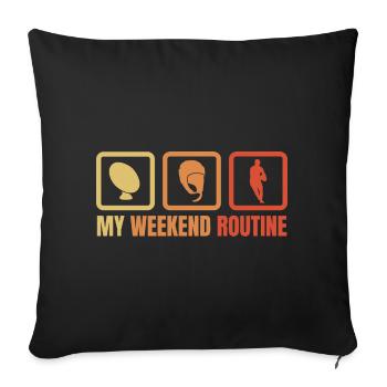 Week-end de rugby - Housse de coussin décorative 45 x 45 cm - noir - Devant