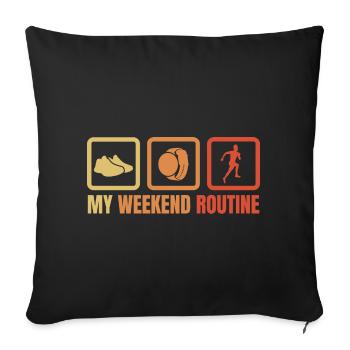 Runner Weekend Routine - Sofa pillowcase 17,3'' x 17,3'' (45 x 45 cm) - black - Front