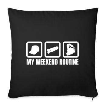 My weekend routine - Sofa pillowcase 17,3'' x 17,3'' (45 x 45 cm) - black - Front