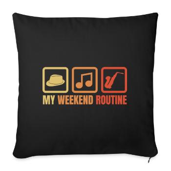 Saxophonist Weekend Routine - Sofa pillowcase 17,3'' x 17,3'' (45 x 45 cm) - black - Front