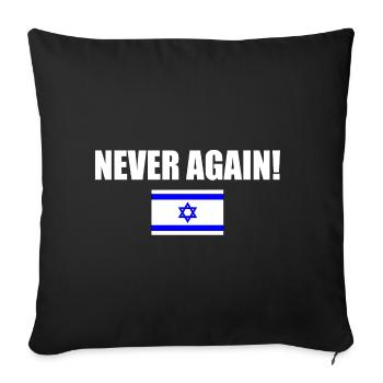 Never again - israel - Housse de coussin décorative 45 x 45 cm - noir - Devant
