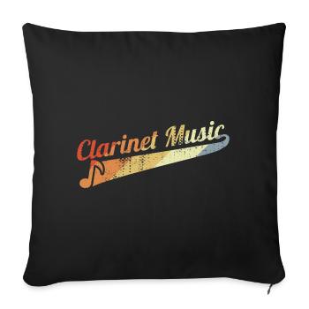 Clarinette Vintage - Housse de coussin décorative 45 x 45 cm - noir - Devant