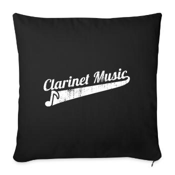 Funny Clarinet Music - Sofa pillowcase 17,3'' x 17,3'' (45 x 45 cm) - black - Front