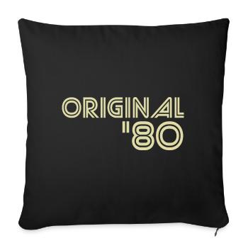 1980 - Housse de coussin décorative 45 x 45 cm - noir - Devant