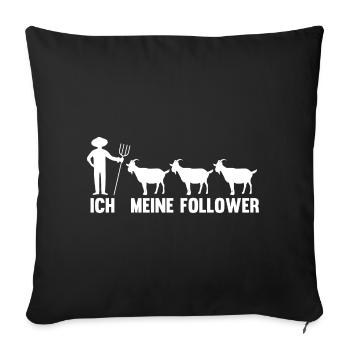 Ziege Ziegenbauer Bauernhof Landwirt Bauer Ziegen - Sofakissenbezug 45 x 45 cm - Schwarz - Vorne