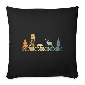 L’ADN de chasse du chasseur à siège haut - Housse de coussin décorative 45 x 45 cm - noir - Devant