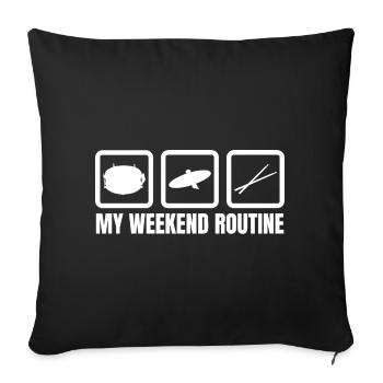 Drummer Weekend Routine - Sofa pillowcase 17,3'' x 17,3'' (45 x 45 cm) - black - Front