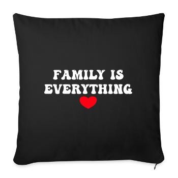 Family is Everything, Familie Herz - Sofa pillowcase 17,3'' x 17,3'' (45 x 45 cm) - black - Front