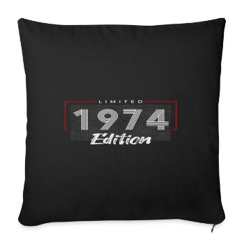 50th Birthday 1974 Limited Edition - Sofa pillowcase 17,3'' x 17,3'' (45 x 45 cm) - black - Front
