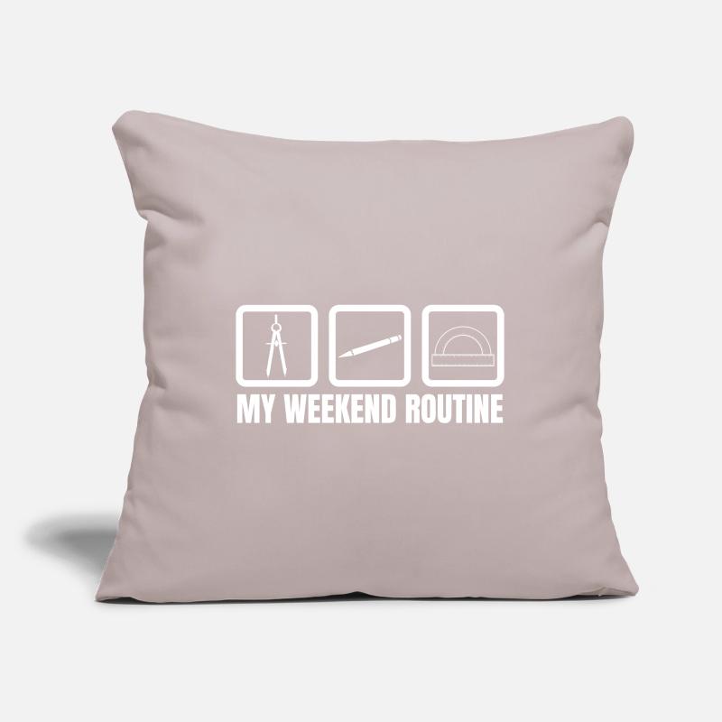 Routine du week-end de l’architecte Housse de coussin décorative 45 x 45 cm