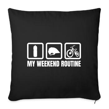 Mountain Bike Weekend Routine - Sofa pillowcase 17,3'' x 17,3'' (45 x 45 cm) - black - Front