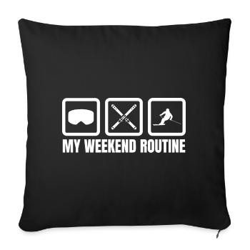 My Weekend Routine - Sofa pillowcase 17,3'' x 17,3'' (45 x 45 cm) - black - Front