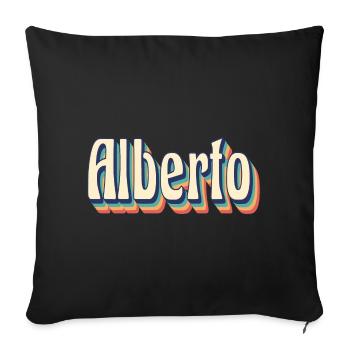 Alberto Retro Vintage T-Shirt Geschenk T-Shirt - Sofakissenbezug 45 x 45 cm - Schwarz - Vorne