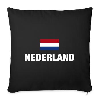 Holland Netherlands Nederland Flag Fan Gift - Sofa pillowcase 17,3'' x 17,3'' (45 x 45 cm) - black - Front