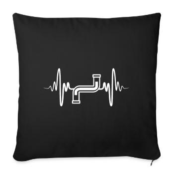 Plombier Heartbeat - Housse de coussin décorative 45 x 45 cm - noir - Devant