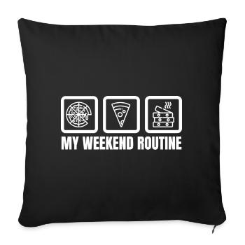 My Weekend Routine - Sofa pillowcase 17,3'' x 17,3'' (45 x 45 cm) - black - Front