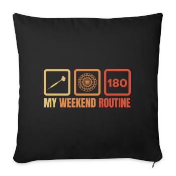 Dartspieler Wochenendroutine - Sofakissenbezug 45 x 45 cm - Schwarz - Vorne