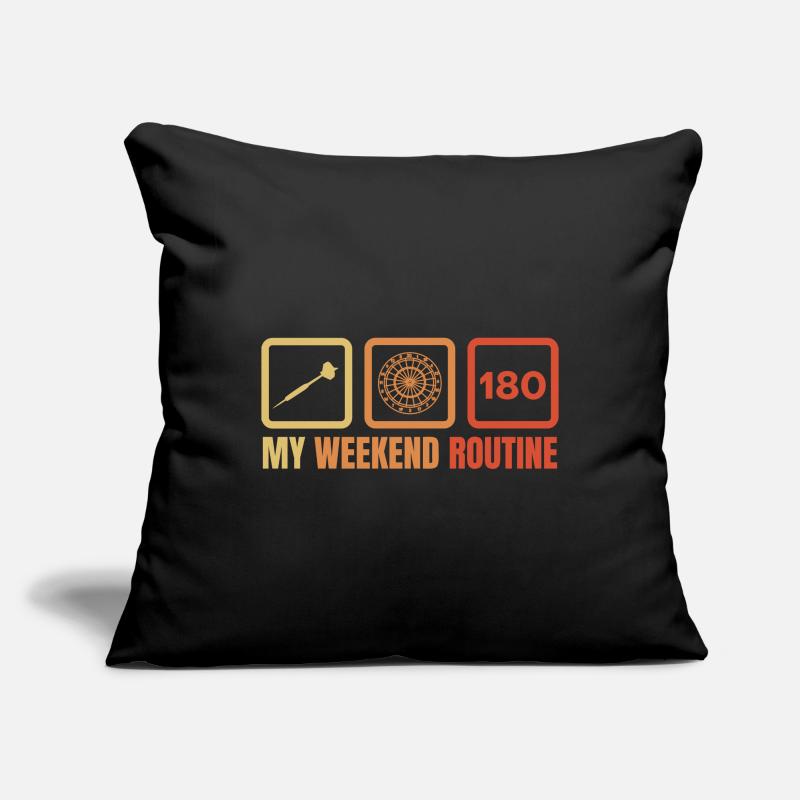 Routine du week-end des joueurs de fléchettes Housse de coussin décorative 45 x 45 cm