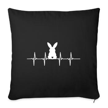 Easter Bunny Heartbeat Bunny Love Heart Easter Funny - Sofa pillowcase 17,3'' x 17,3'' (45 x 45 cm) - black - Front