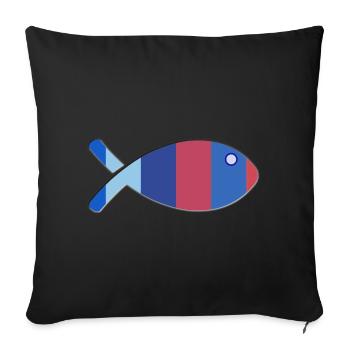 POISSON - Housse de coussin décorative 45 x 45 cm - noir - Devant