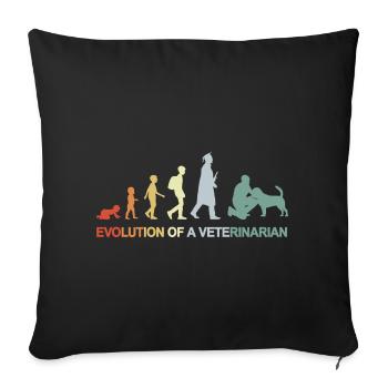Development from child to veterinarian - Sofa pillowcase 17,3'' x 17,3'' (45 x 45 cm) - black - Front