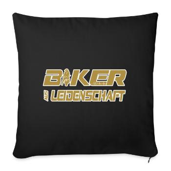 Motorrad Spruch Biker aus Leidenschaft - Sofakissenbezug 45 x 45 cm - Schwarz - Vorne