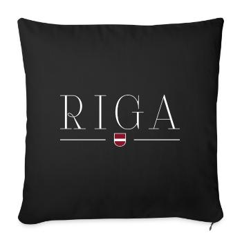 Riga, Lettonie Style Design T-shirt - Housse de coussin décorative 45 x 45 cm - noir - Devant