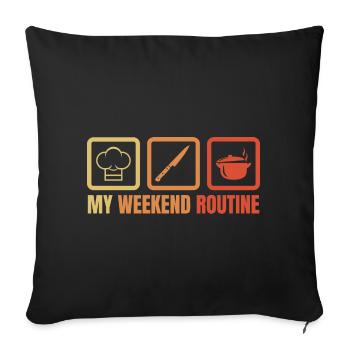 Weekend Cooking - Sofa pillowcase 17,3'' x 17,3'' (45 x 45 cm) - black - Front