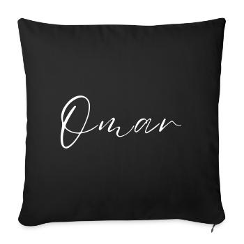 Omar Name T-Shirt Gift for Men - Sofa pillowcase 17,3'' x 17,3'' (45 x 45 cm) - black - Front