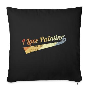 I Love Painting - Sofa pillowcase 17,3'' x 17,3'' (45 x 45 cm) - black - Front