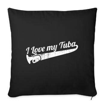 J’adore mon tuba - Housse de coussin décorative 45 x 45 cm - noir - Devant