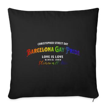 Gay Pride de Barcelone, LGBTQ+ - Housse de coussin décorative 45 x 45 cm - noir - Devant