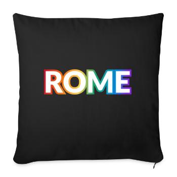 ROME PRIDE rainbow text - Sofa pillowcase 17,3'' x 17,3'' (45 x 45 cm) - black - Front