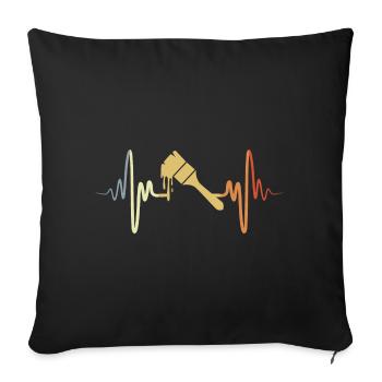 Vintage Malerbürste - Sofakissenbezug 45 x 45 cm - Schwarz - Vorne