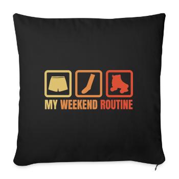 Weekend with roller skates - Sofa pillowcase 17,3'' x 17,3'' (45 x 45 cm) - black - Front