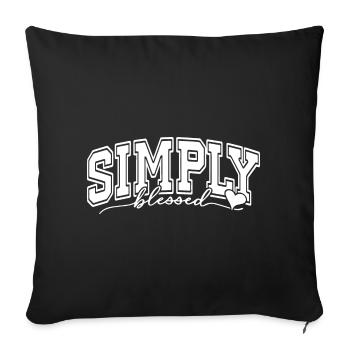 Simply Bless Inspirational Grateful Positive - Sofa pillowcase 17,3'' x 17,3'' (45 x 45 cm) - black - Front