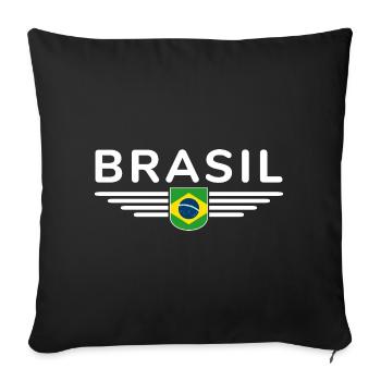 I Love Brazil Outfit T-Shirt Design Gift - Sofa pillowcase 17,3'' x 17,3'' (45 x 45 cm) - black - Front