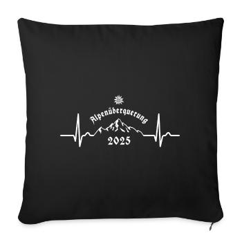 Alpenüberquerung Alpen Überquerung 2025 Bayern - Sofakissenbezug 45 x 45 cm - Schwarz - Vorne