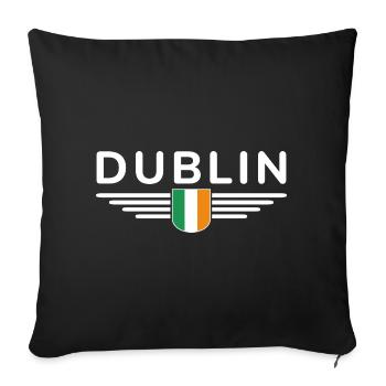 T-shirt Dublin pour les supporters irlandais - Housse de coussin décorative 45 x 45 cm - noir - Devant