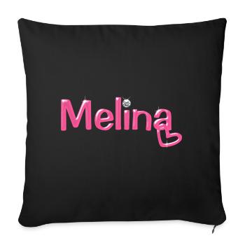 Melina Name Balloon Police - Housse de coussin décorative 45 x 45 cm - noir - Devant