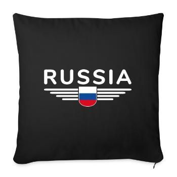 Russia T-Shirt – Pride and Tradition - Sofa pillowcase 17,3'' x 17,3'' (45 x 45 cm) - black - Front
