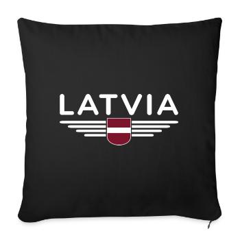 Latvia T-Shirt – Pride and Tradition - Sofa pillowcase 17,3'' x 17,3'' (45 x 45 cm) - black - Front