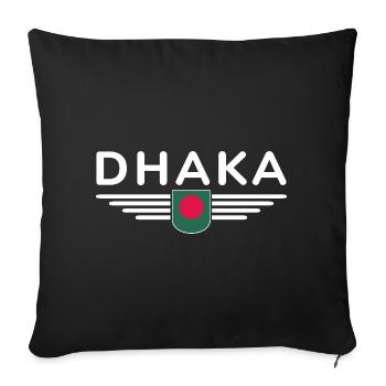 Dhaka Design – Herz Bangladeschs - Sofakissenbezug 45 x 45 cm - Schwarz - Vorne