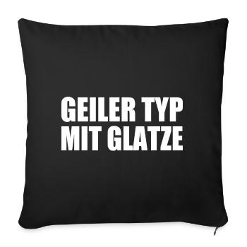 geiler typ mit glatze - Sofakissenbezug 45 x 45 cm - Schwarz - Vorne